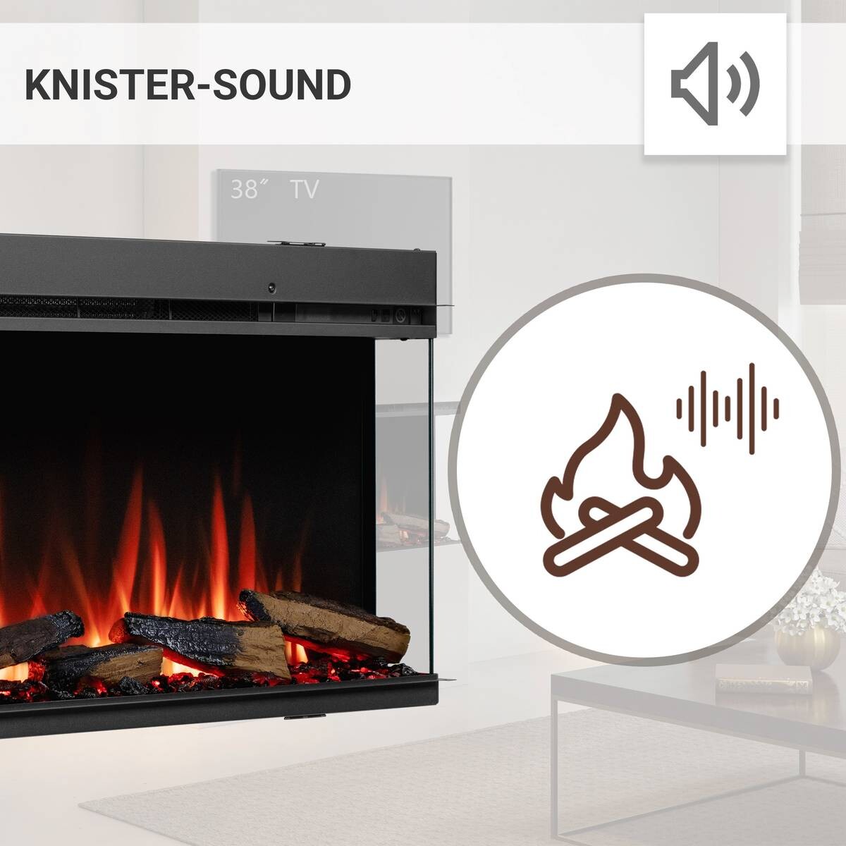 Balderia Elektrischer-Kamin EF408A Athena 44" schwarz B/H/T: ca. 113x50x21 cm ca. 1500 W