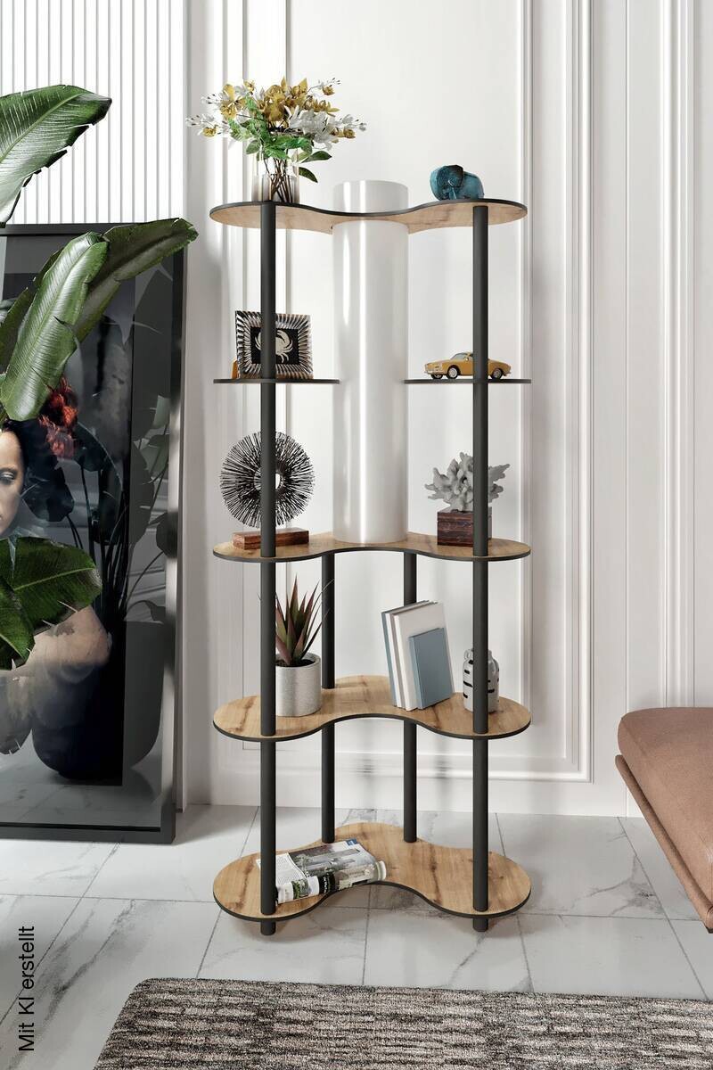 Stehleuchte nussbaum MDF PVC B/H/L/D: ca. 17x150x17x17 cm E27 1 Brennstellen