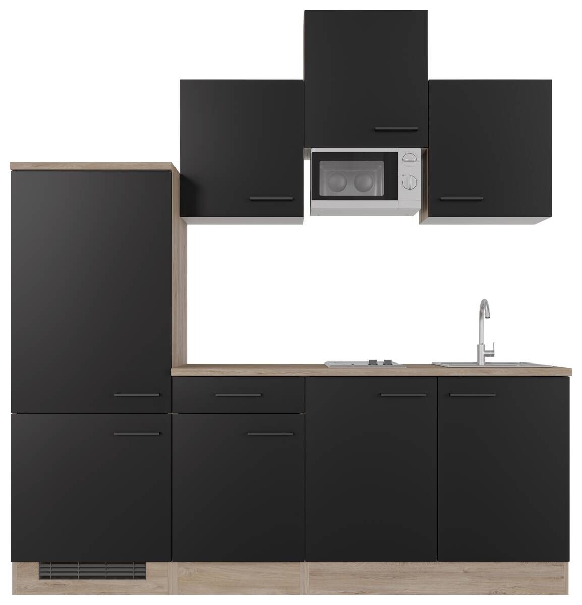 Küchenblock Capri schwarz matt B/H/T: ca. 210x226x60 cm