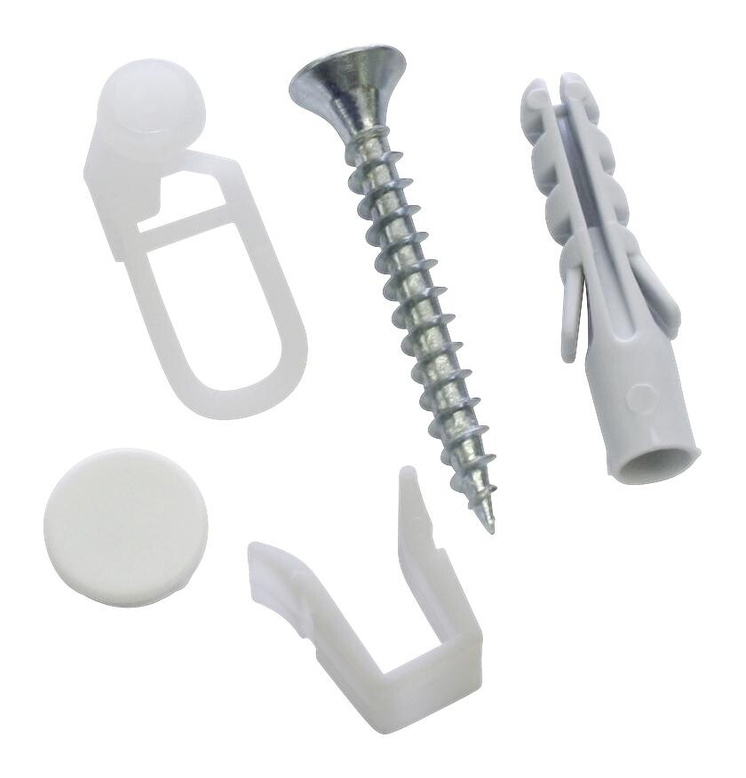 Boviva Zubehör-Set für Gardinenschiene weiß Kunststoff Metall 2 Läufe