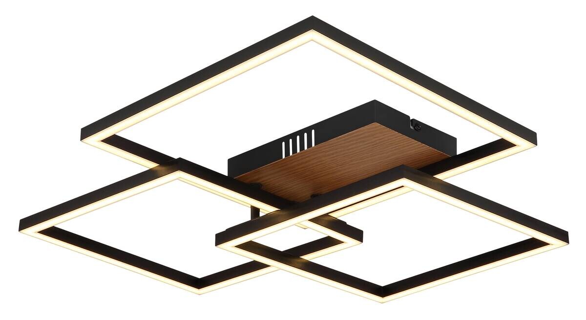 GLOBO LED-Deckenleuchte TATJANA schwarz Kunststoff B/H/T: ca. 45x9x5 cm 1 Brennstellen