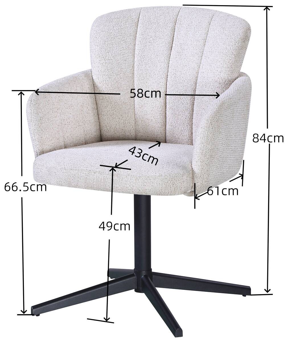 Armlehnstuhl Dana beige Webstoff B/H/T: ca. 58x84x61 cm