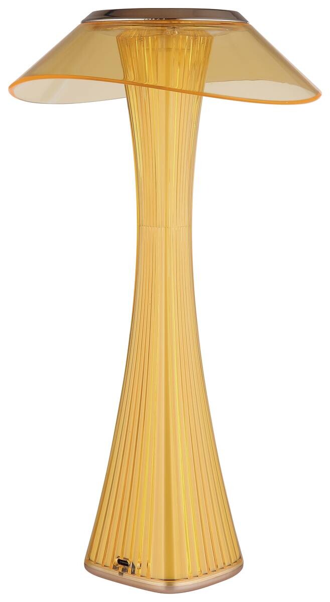 GLOBO Tischleuchte amber weiß Craft Gold Kunststoff Acryl H/D: ca. 27,4x15,1 cm 1 Brennstellen