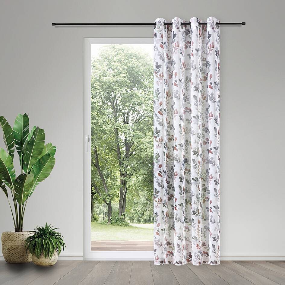 Ösenvorhang Blätterzweig grün B/L: ca. 140x245 cm