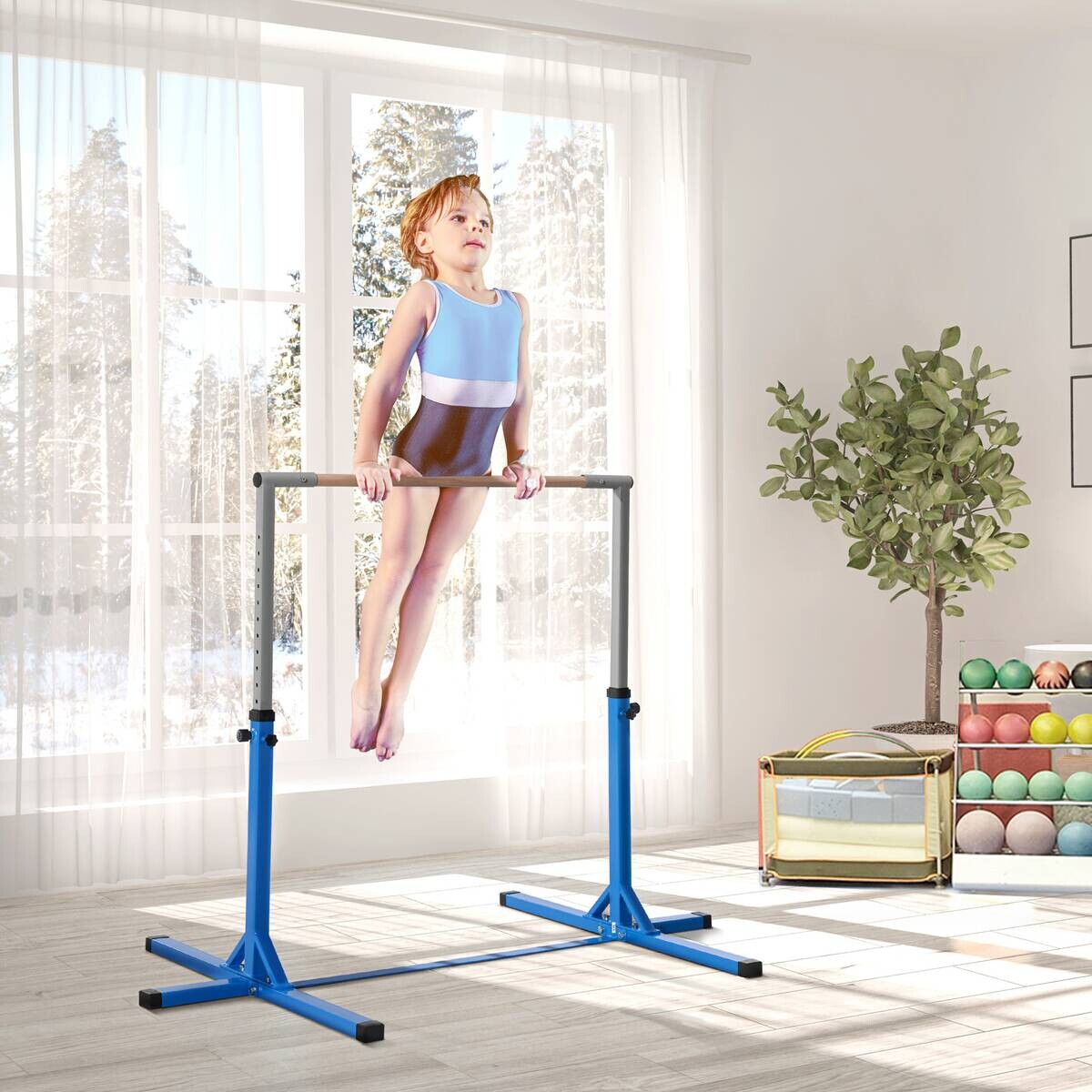HOMCOM Kinder-Gymnastikstange B/H/L: ca. 121x150x194 cm