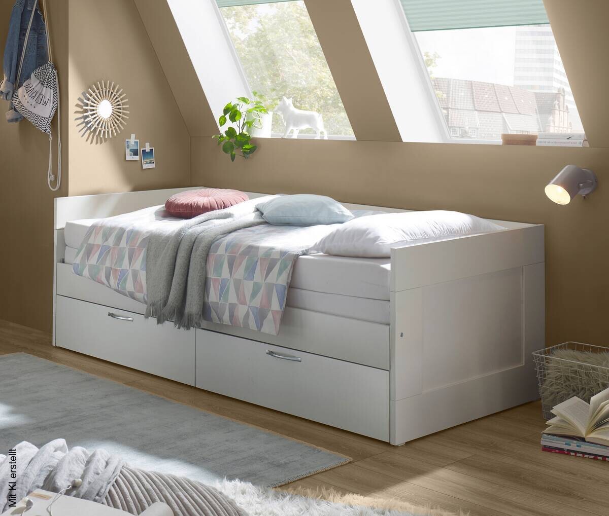 Funktionsbett weiß Liegefläche B/L: ca. 90x200 cm