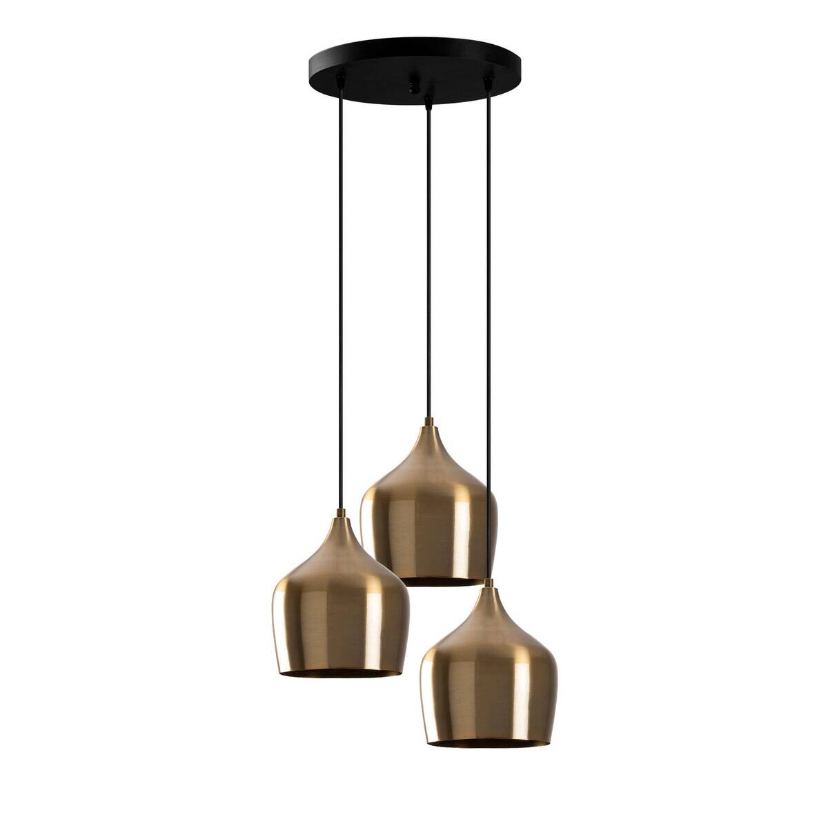 Opviq Pendelleuchte messing B/H/T: ca. 46x124x46 cm E27 3 Brennstellen