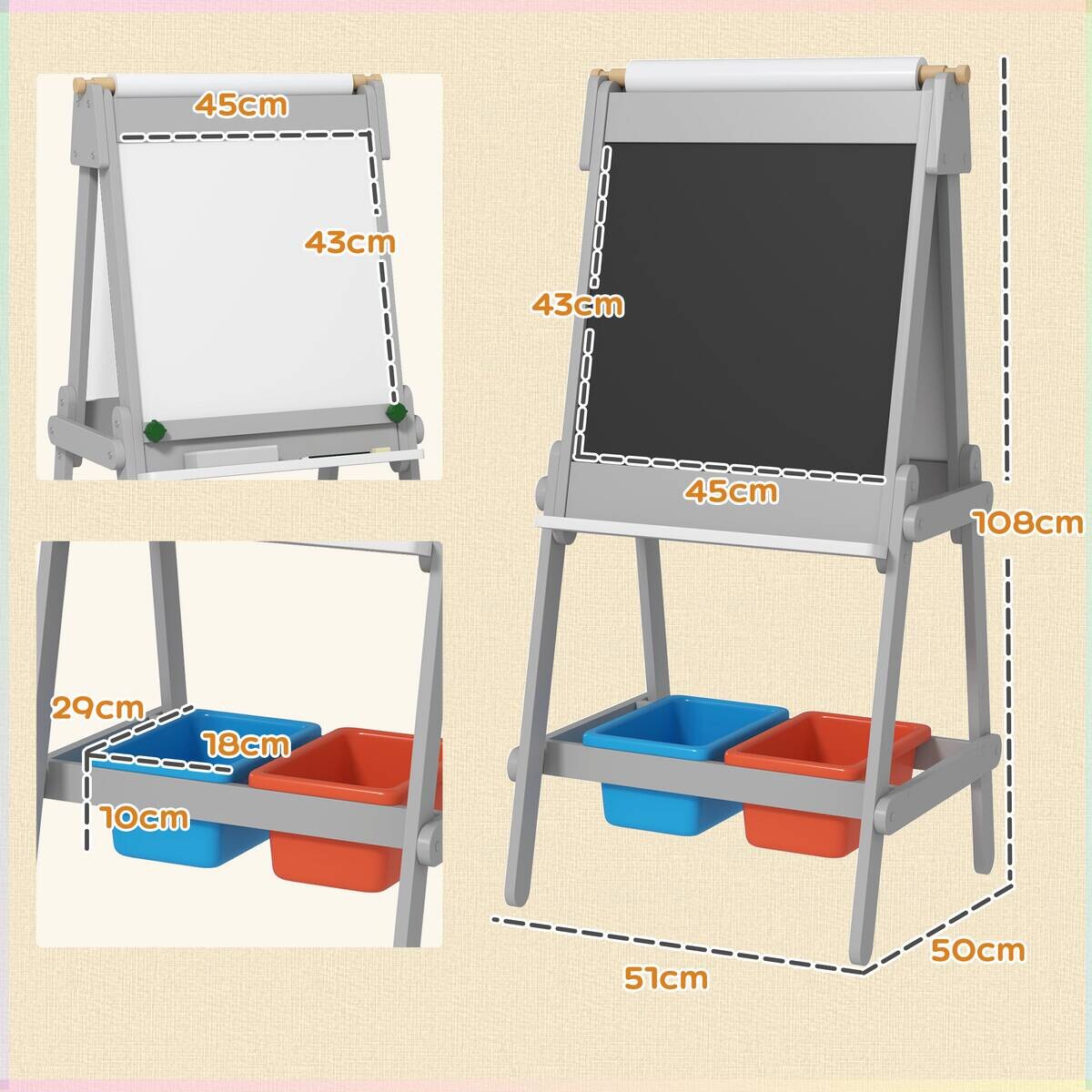 AIYAPLAY Kindertafel B/H/L: ca. 50x108x51 cm