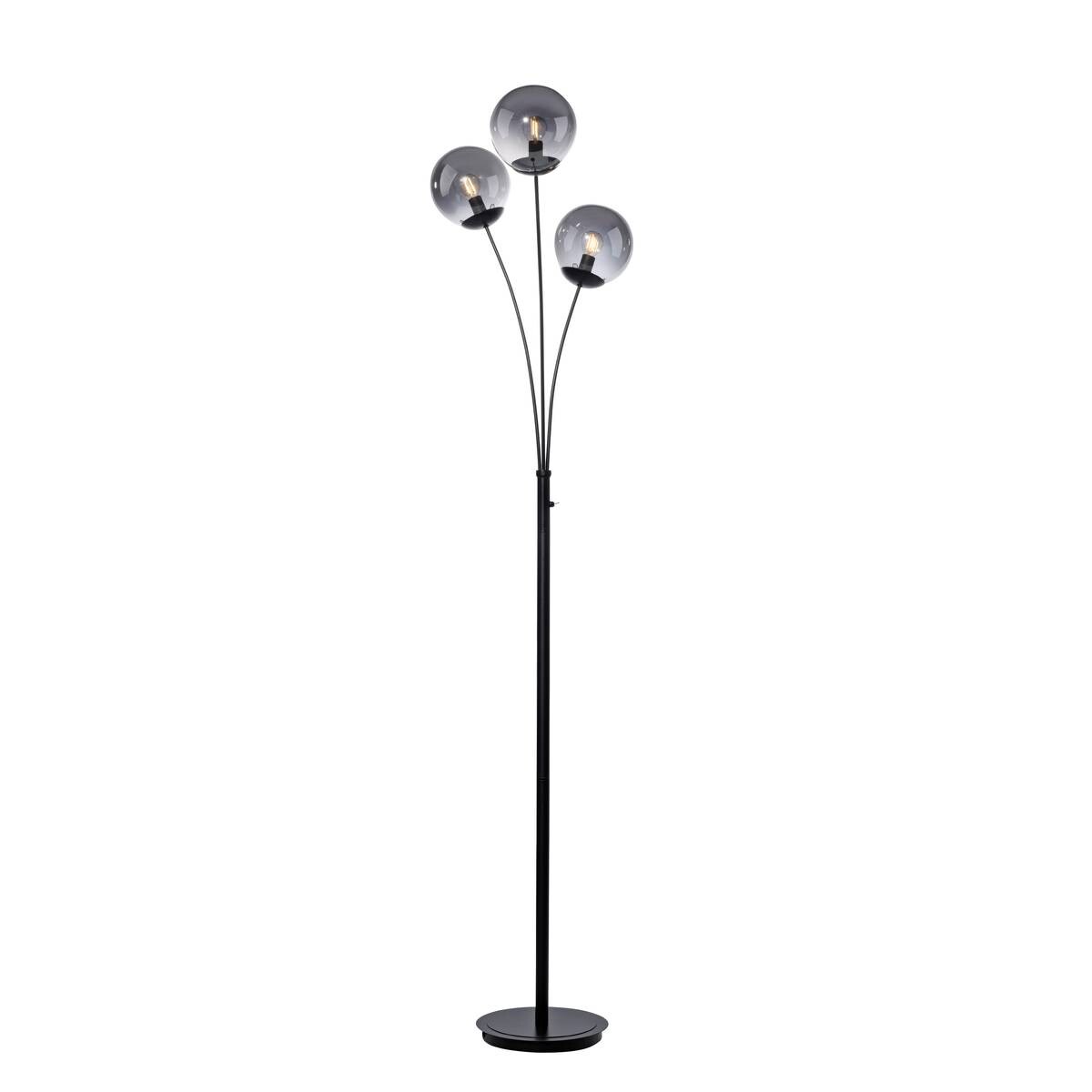 Just Light Stehlampe BIG WIDOW 14603-18 schwarz Rauchglas Metall B/H: ca. 35x185 cm E14 3 Brennstellen