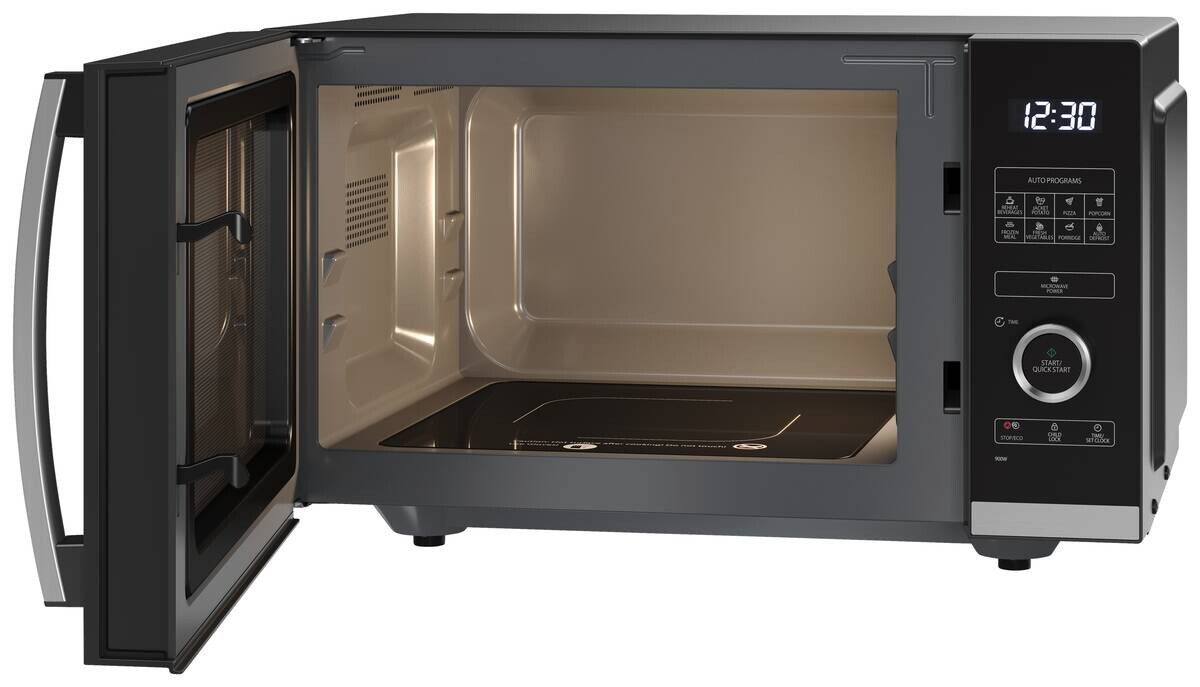 Sharp Mikrowelle YC-QS254AE-B schwarz Stahl B/H/T: ca. 49x28,8x39,5 cm