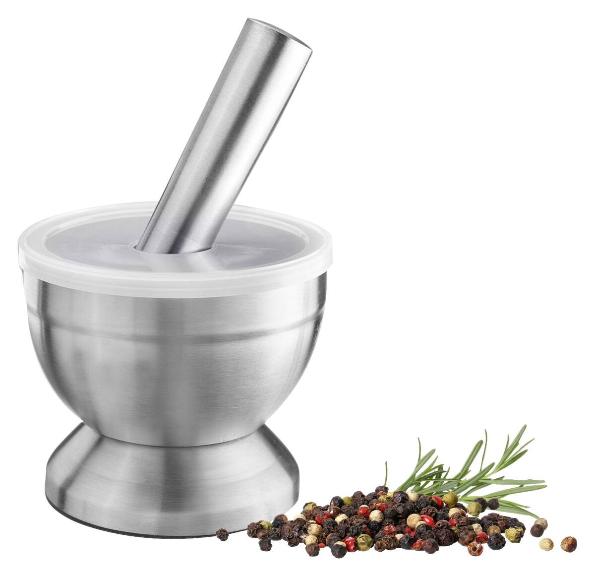 Westmark Mörser mit Deckel silber Edelstahl D: ca. 10 cm