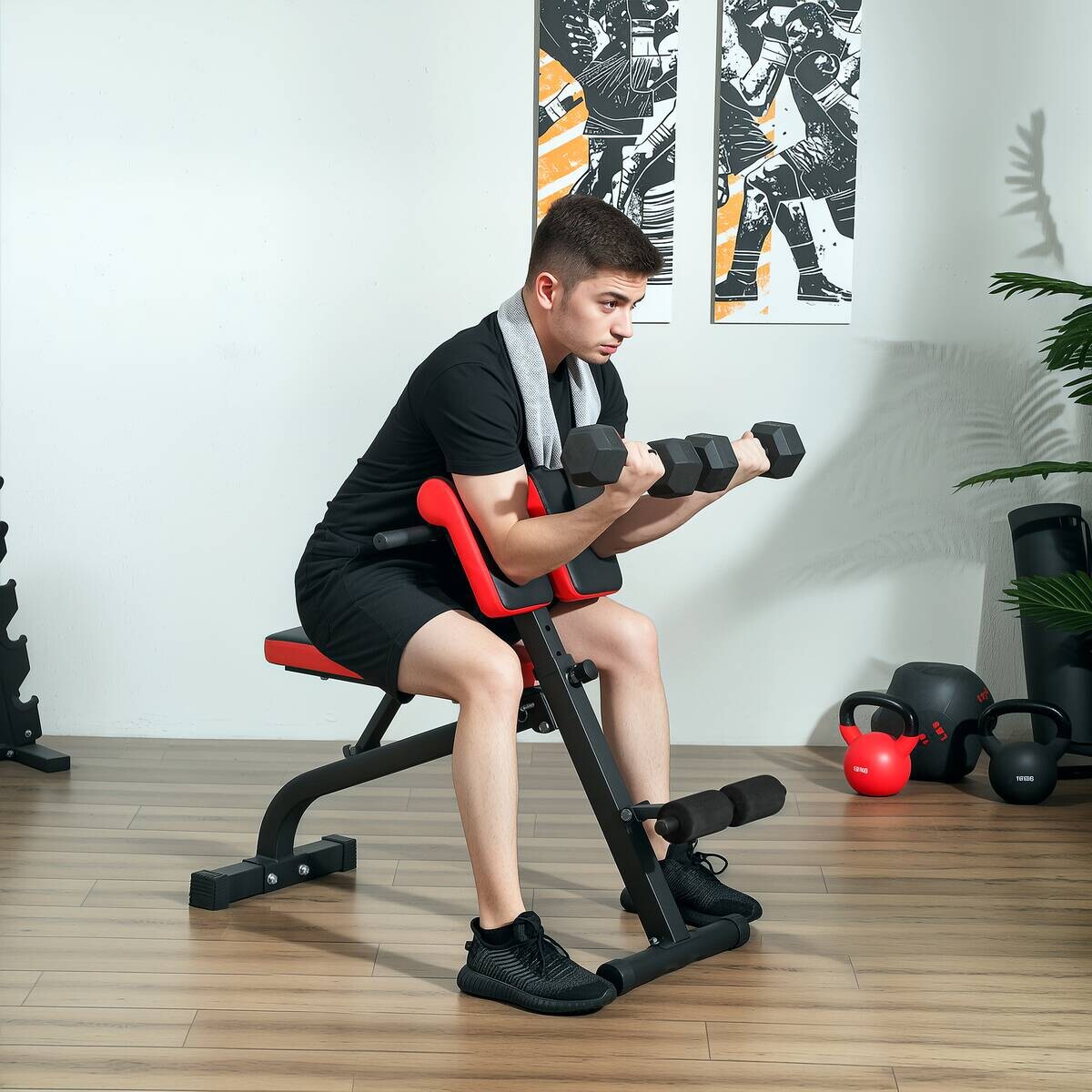 SPORTNOW Hantelbank schwarz Kunstleder B/H/L: ca. 65x98x103 cm