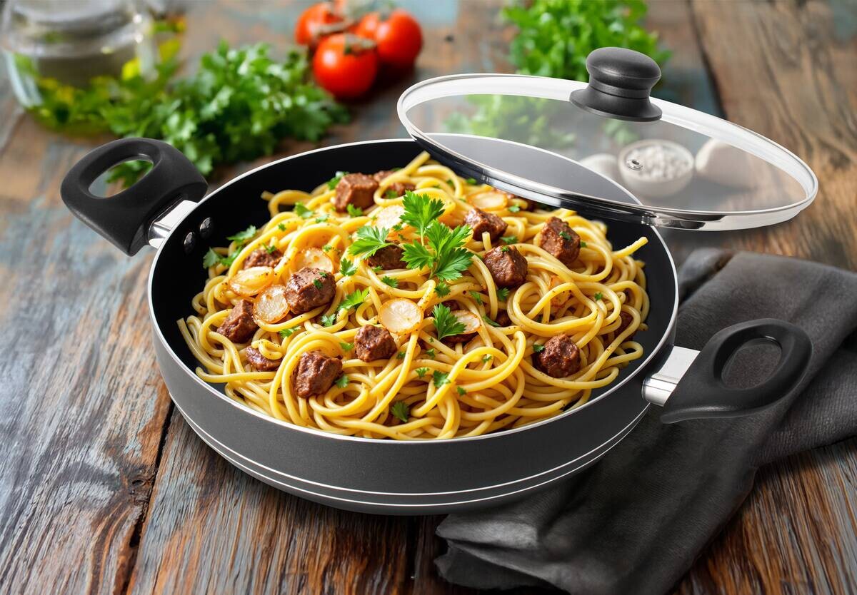 Servierpfanne schwarz Aluminium