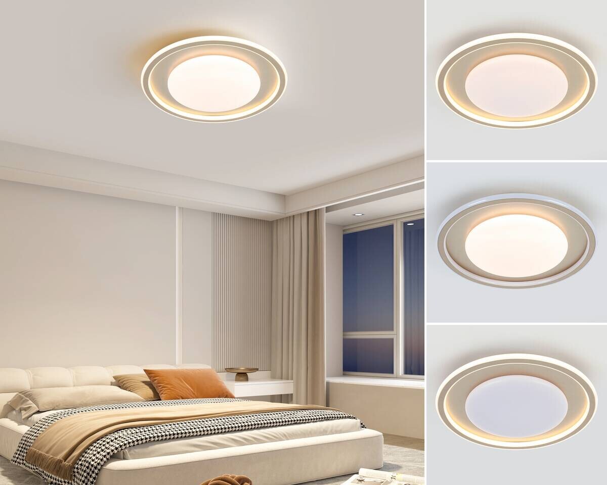 Nolo LED-Deckenleuchte champagner Metall H/D: ca. 7x40 cm