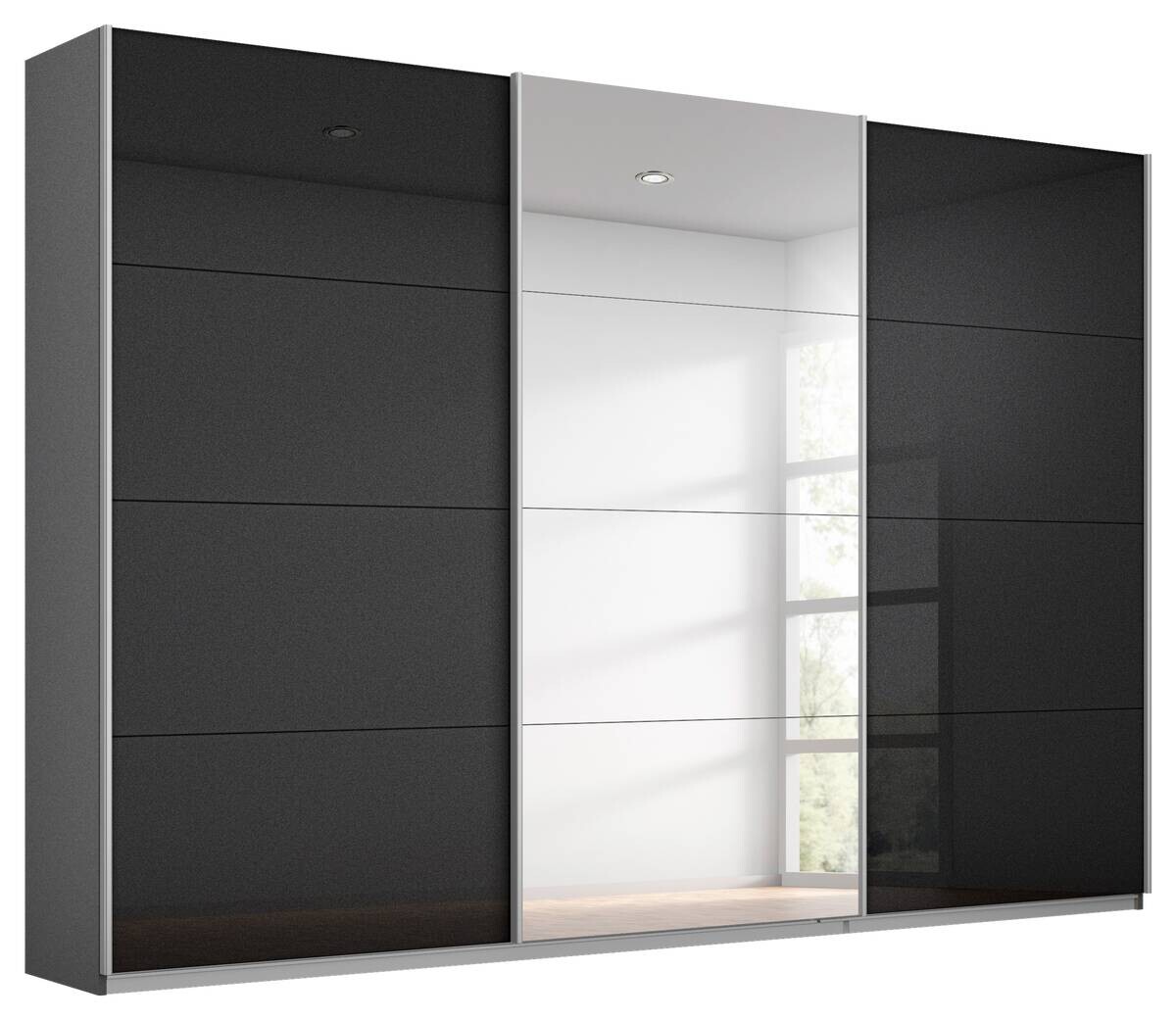 Schwebetürenschrank Kulmbach grau B/H/T: ca. 271x210x62 cm
