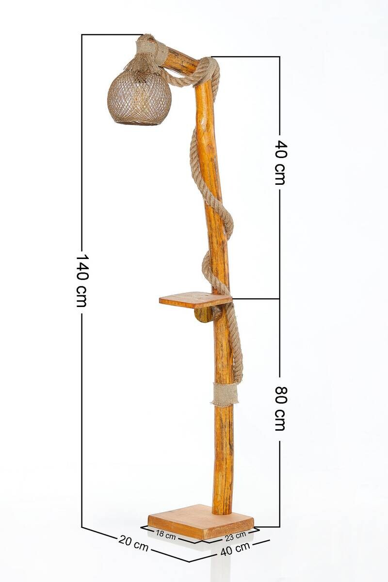 Opviq Stehlampe natur Holz B/H/T/L/D: ca. 24x140x24x24x24 cm E27 1 Brennstellen