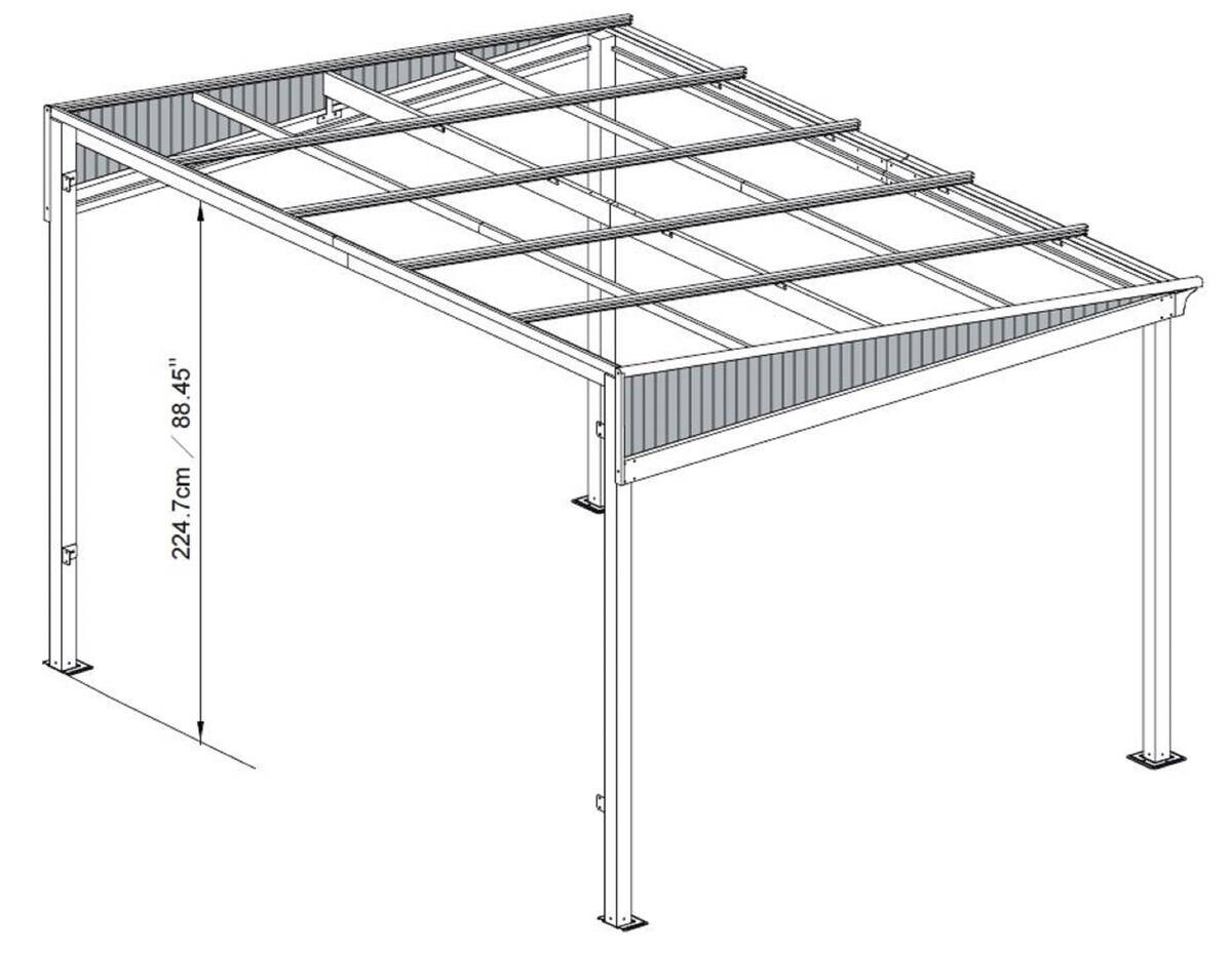 Sojag Terrassenüberdachung St. Barth anthrazit Aluminium B/H/T: ca. 364x240x296 cm