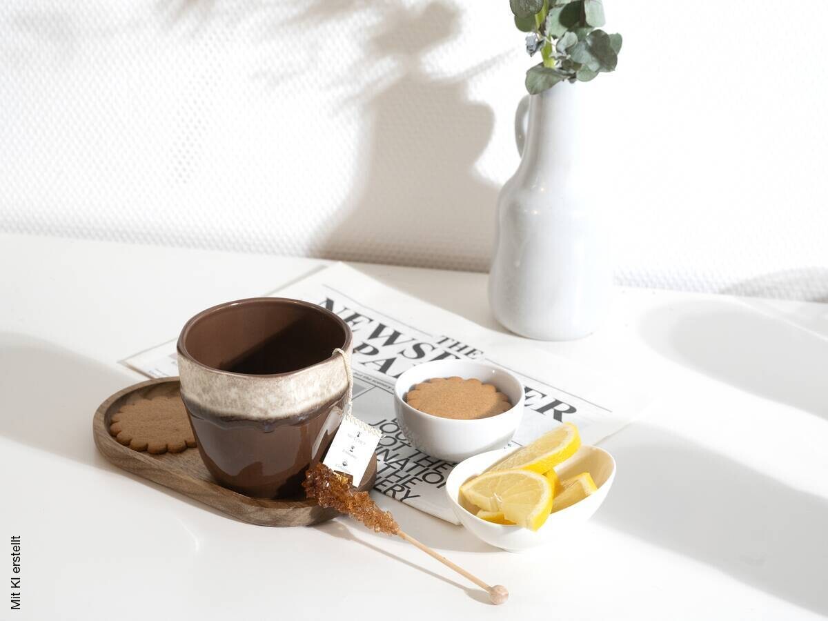 CreaTable Teetassenset Squeezy Mocha braun Steinzeug 4 tlg.