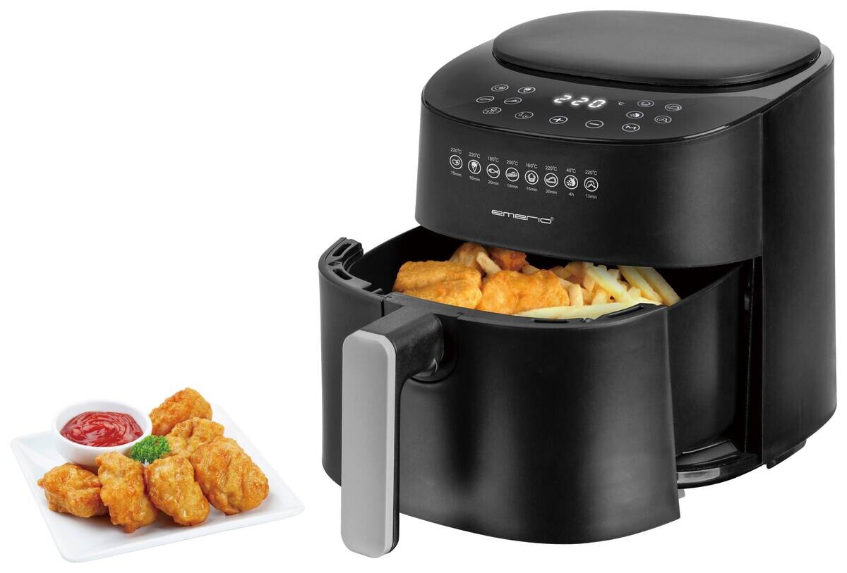 Emerio Heißluftfritteuse AF-129369 mattschwarz Kunststoff B/H/T: ca. 37x28x28 cm ca. 4,5 l