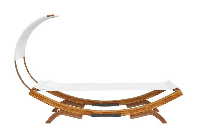 vidaXL Gartenliege creme Holz B/H/L: ca. 200x126x100 cm