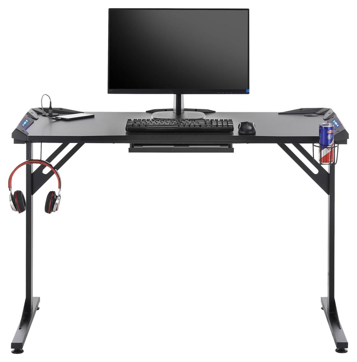 Gaming-Schreibtisch BC 3110 schwarz Carbon Optik B/H/T: ca. 119x78x60 cm
