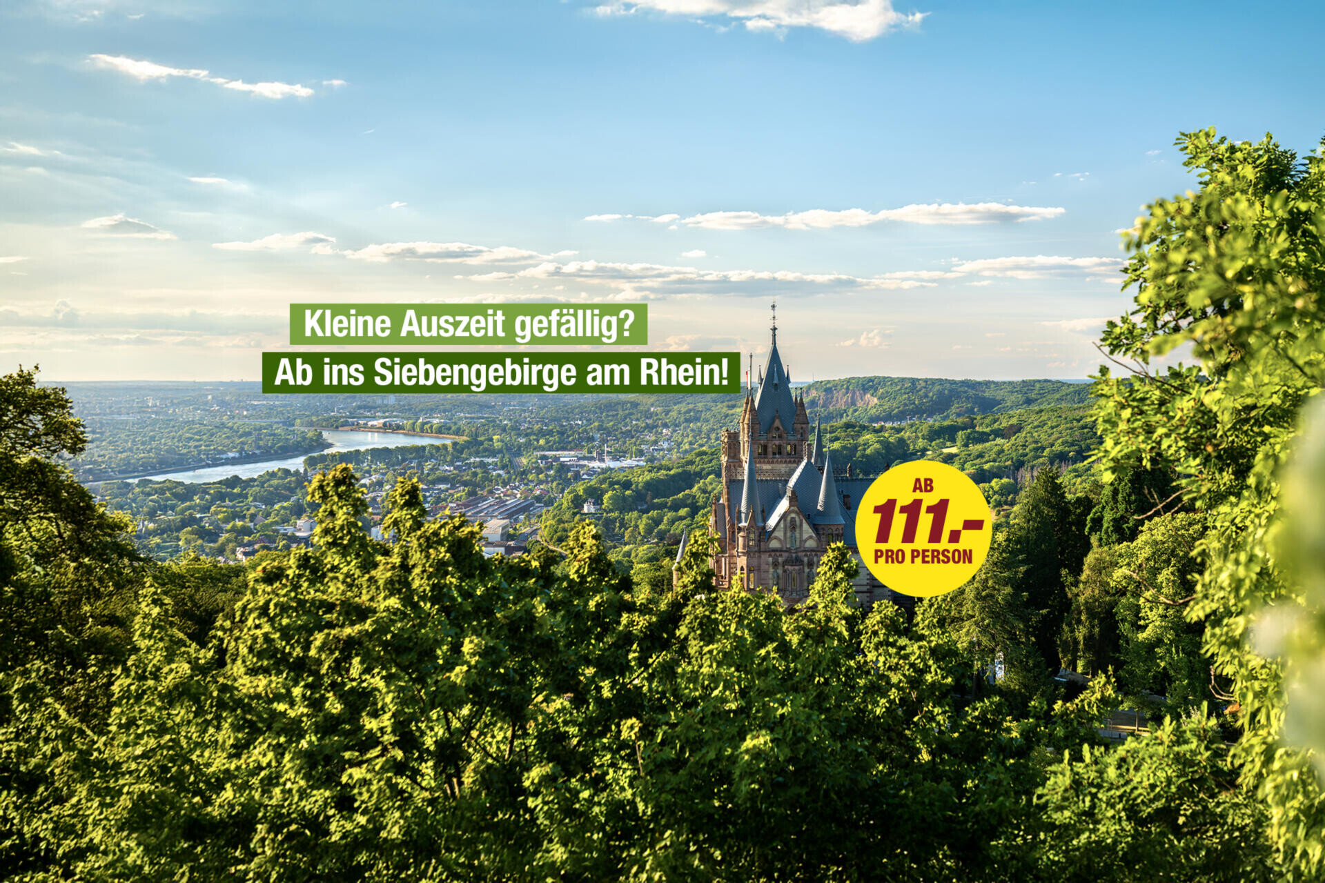 Kleine Auszeit gefällig? Siebengebirge am Rhein erwartet Dich