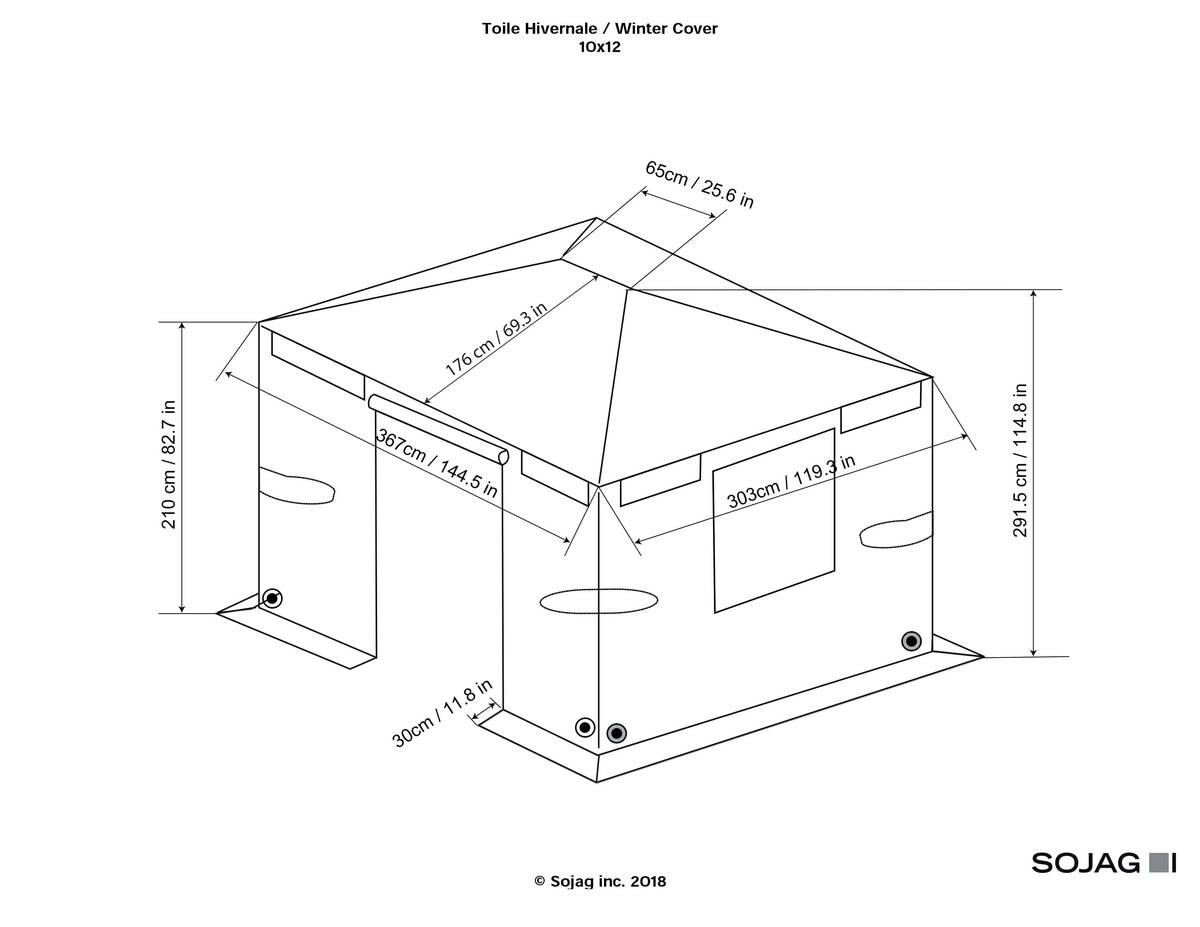 Sojag Pavillon-Winterabdeckung grau Polyester