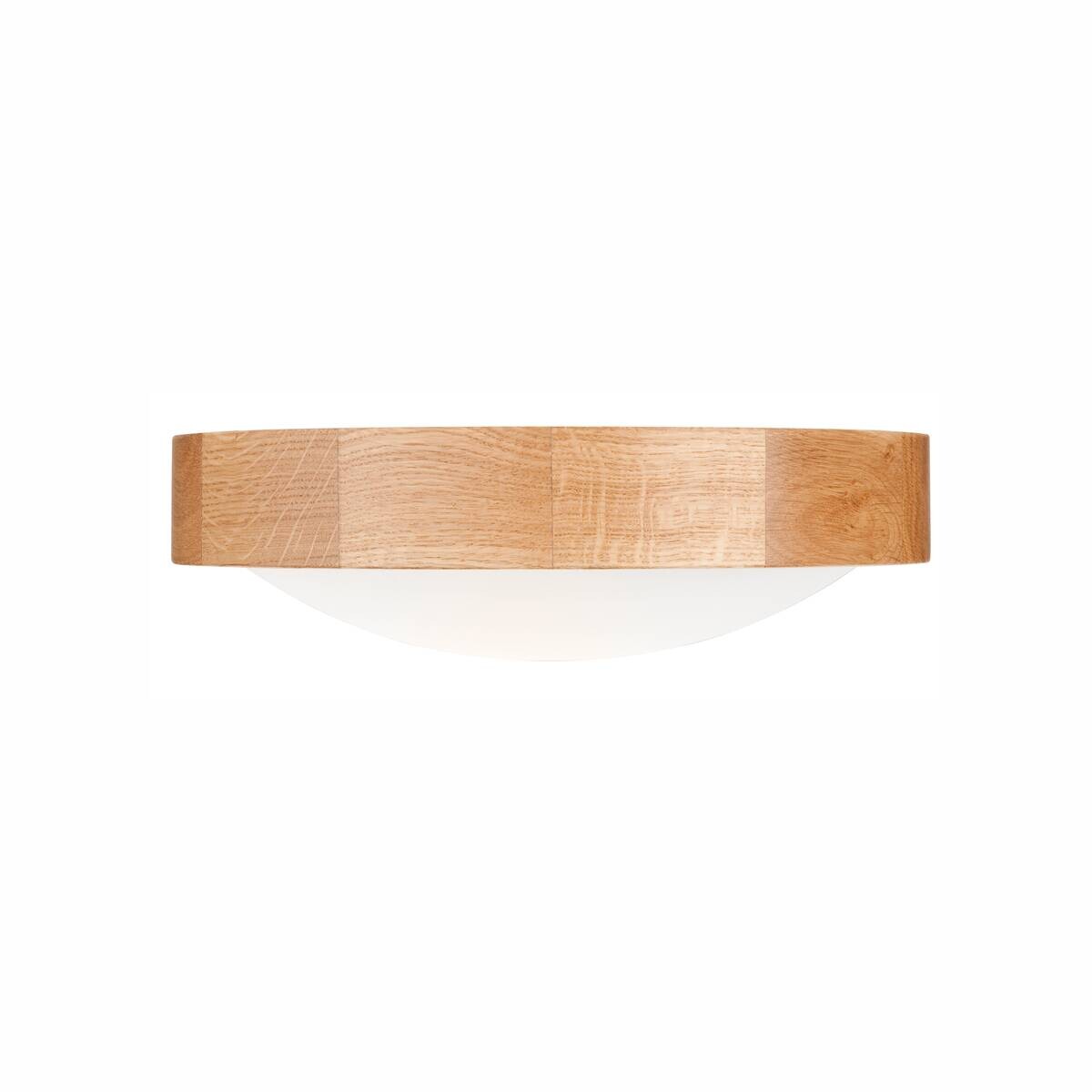 Lamkur Deckenleuchte Anello Eiche Glas Holz H/L: ca. 8x27 cm E27 1 Brennstellen