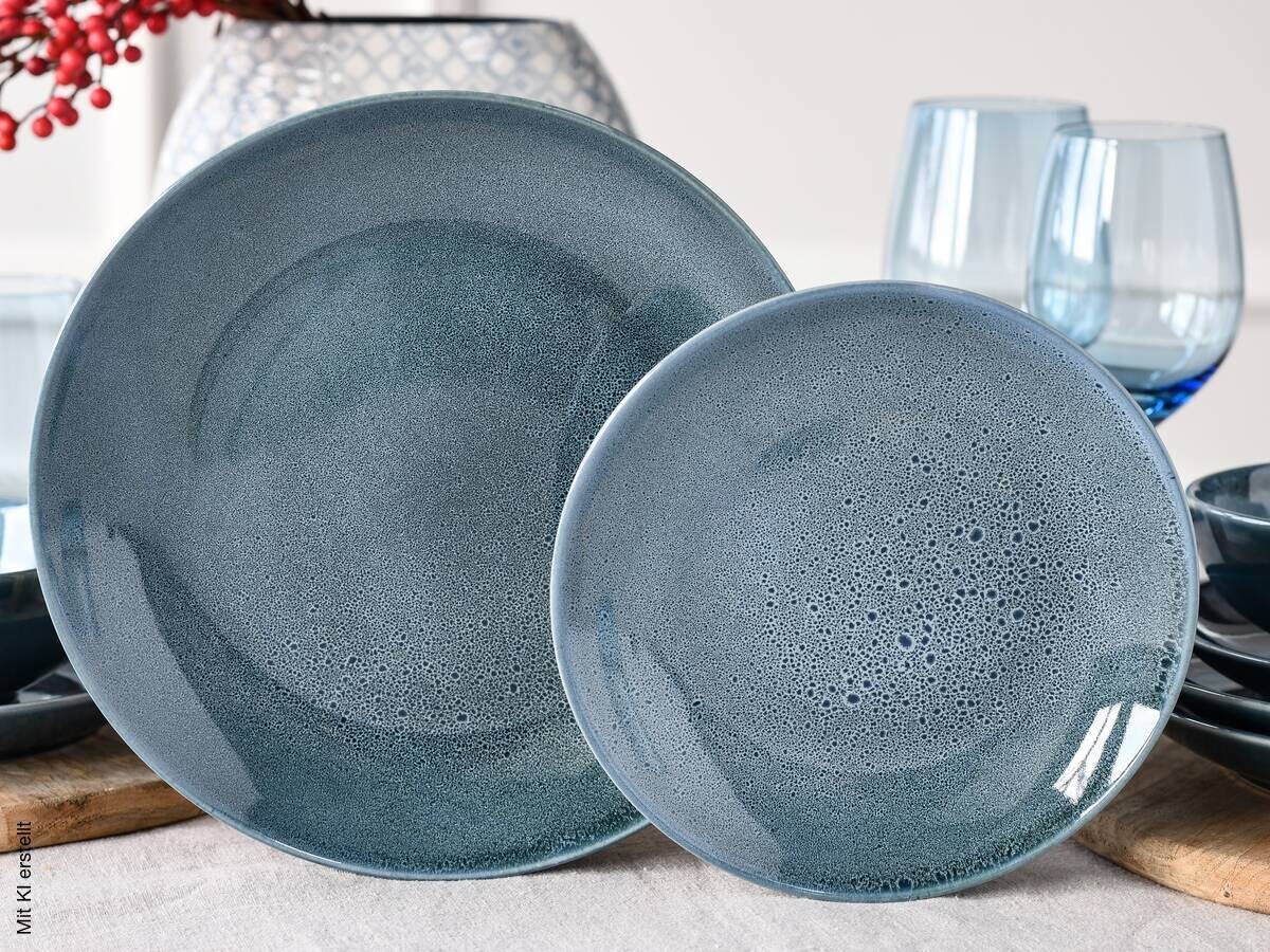 CreaTable Tafelservice Reactive BLUE petrol Keramik