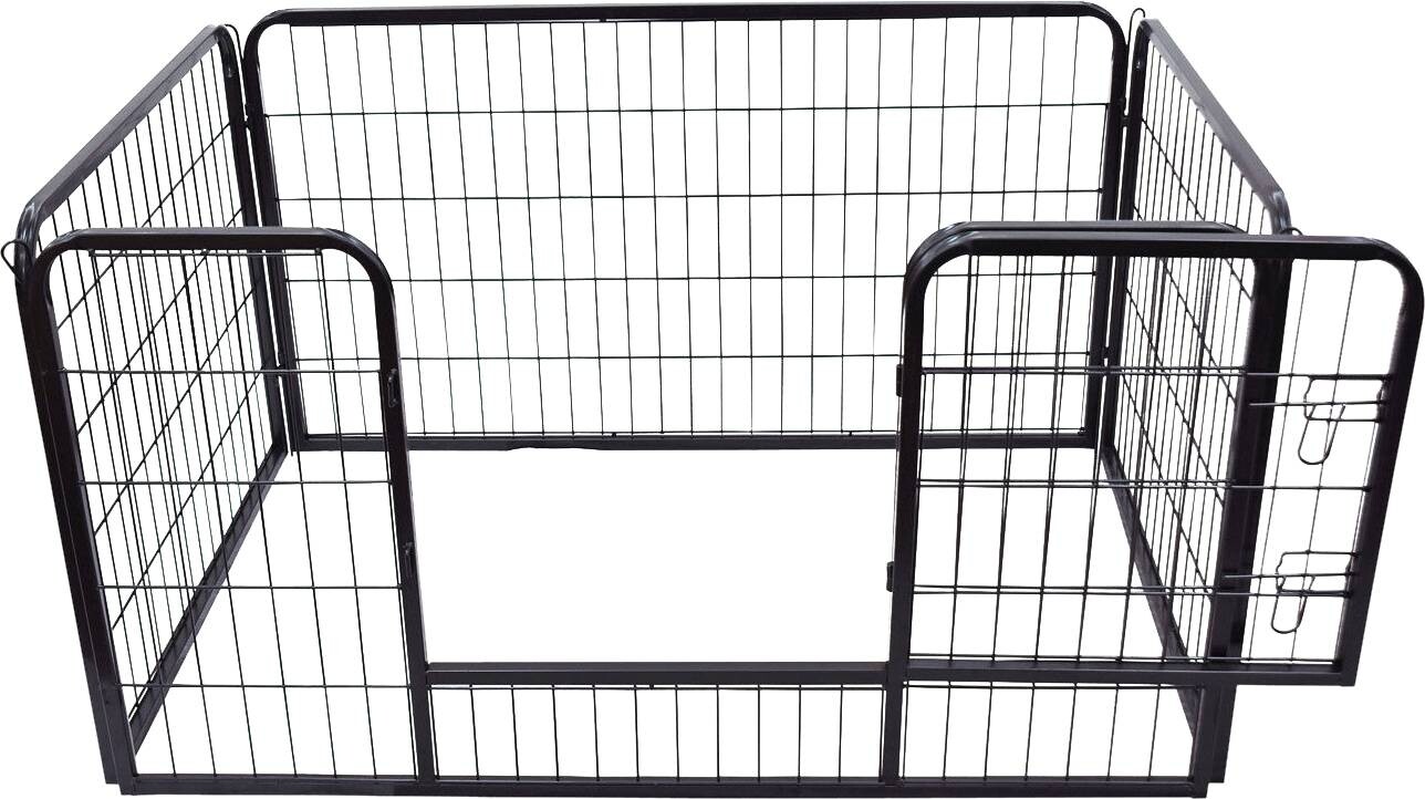 PawHut Welpenauslauf schwarz Metall