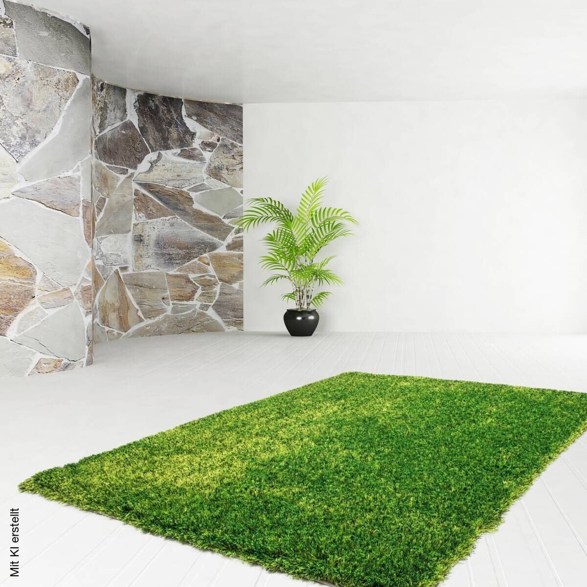 Kayoom Hochflorteppich Diamond 725 grün B/H/L: ca. 160x4x230 cm