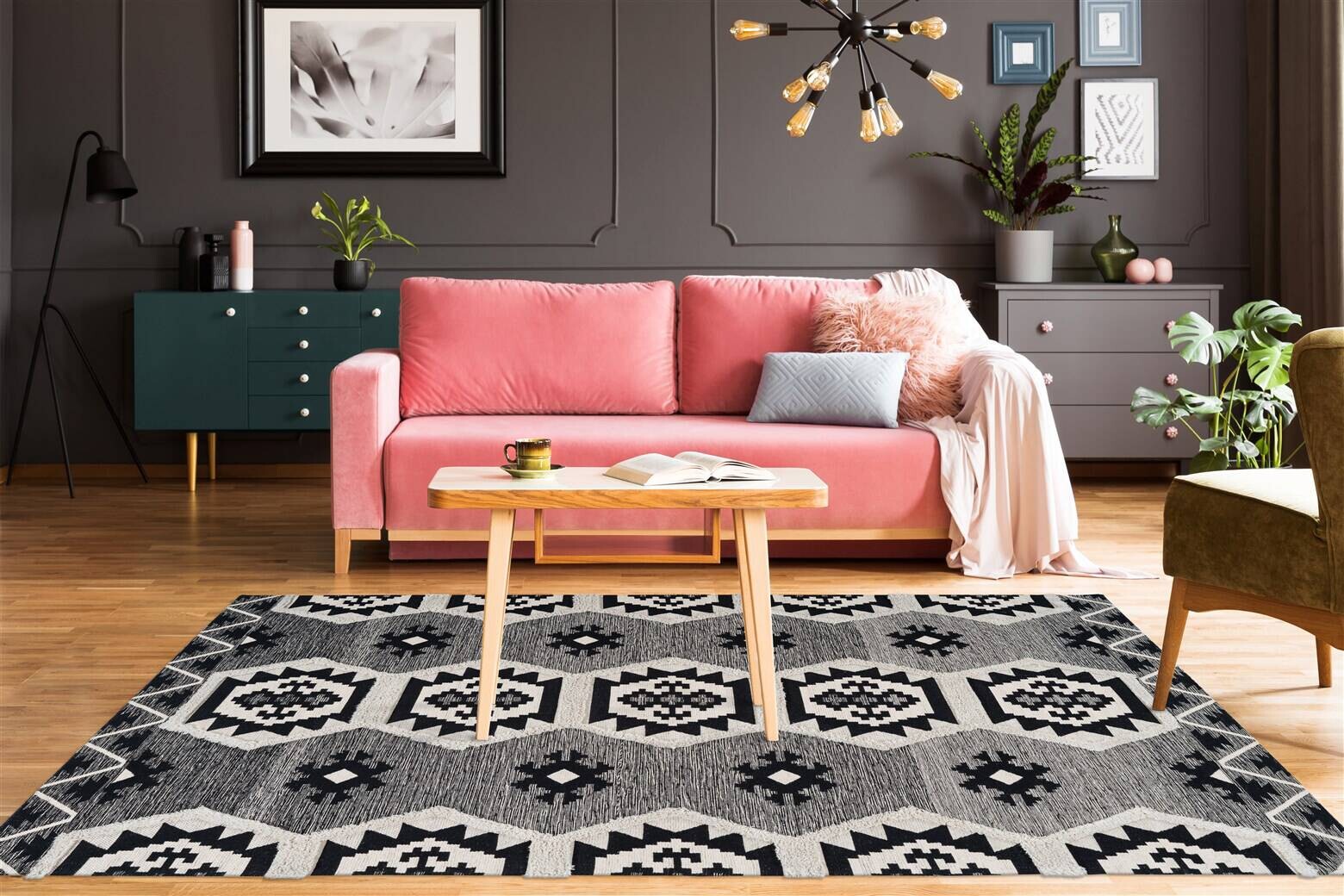 Arte Espina Kurzflorteppich Ethnie 325 grau B/H/L: ca. 80x1x150 cm