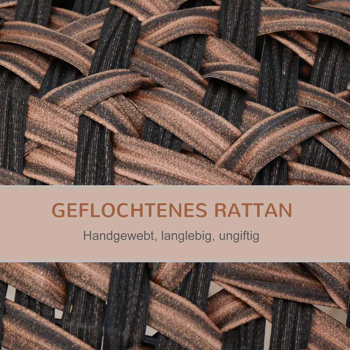 PawHut Katzenhaus braun Rattan B/H/L: ca. 46x58x54 cm