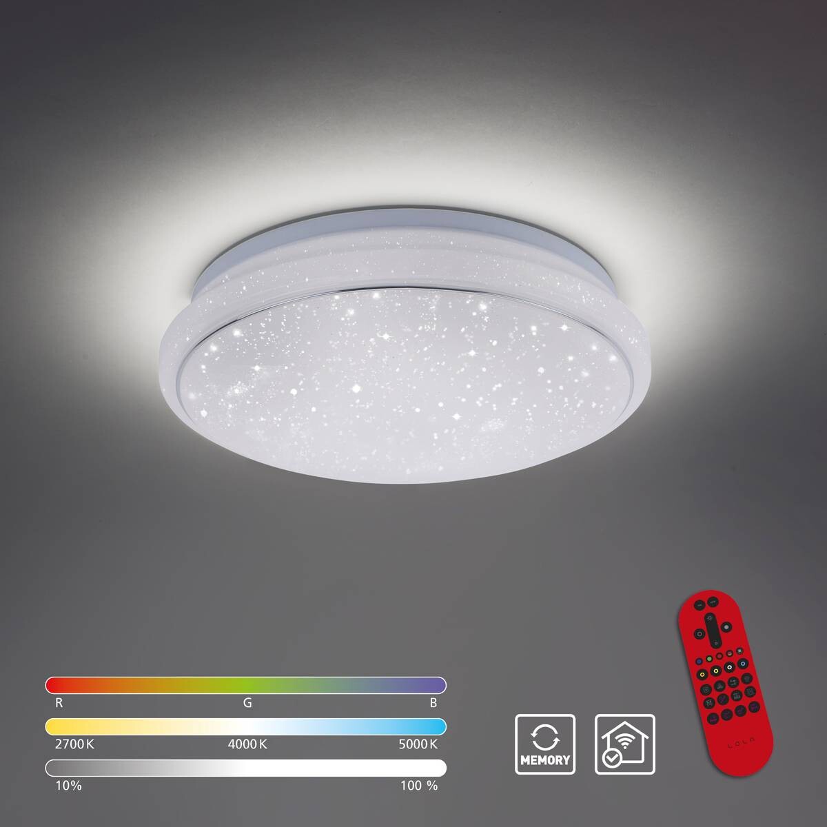 Just Light LED-Deckenleuchte JUPI 14742-16 weiß Kunststoff H/D: ca. 8,5x35 cm 1 Brennstellen