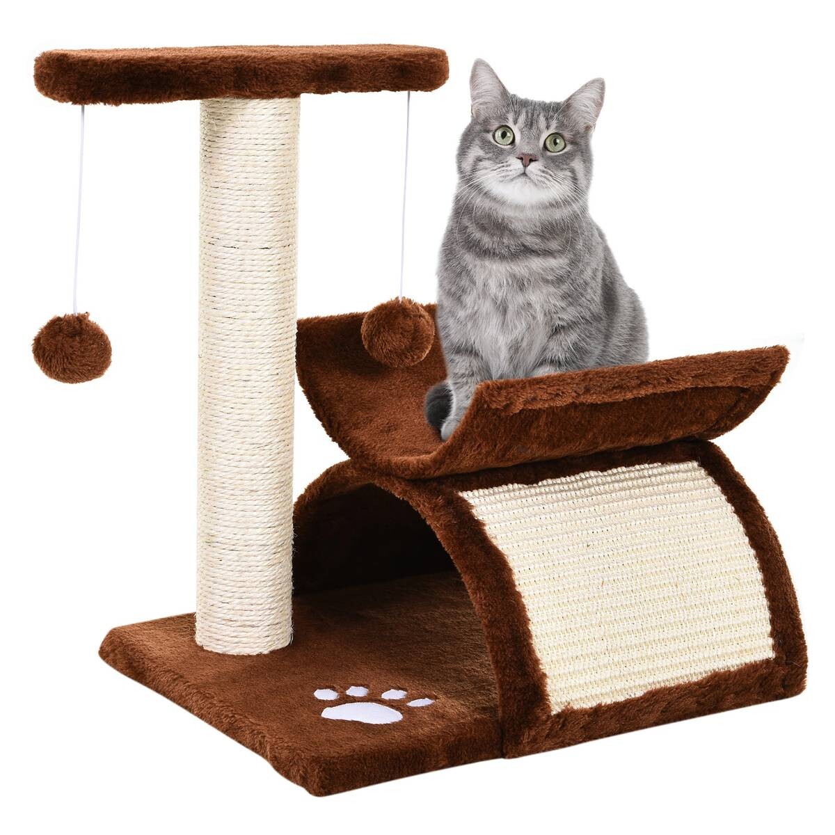 PawHut Katzenkratzbaum braun Spanplatte B/H/L: ca. 30x43x40 cm