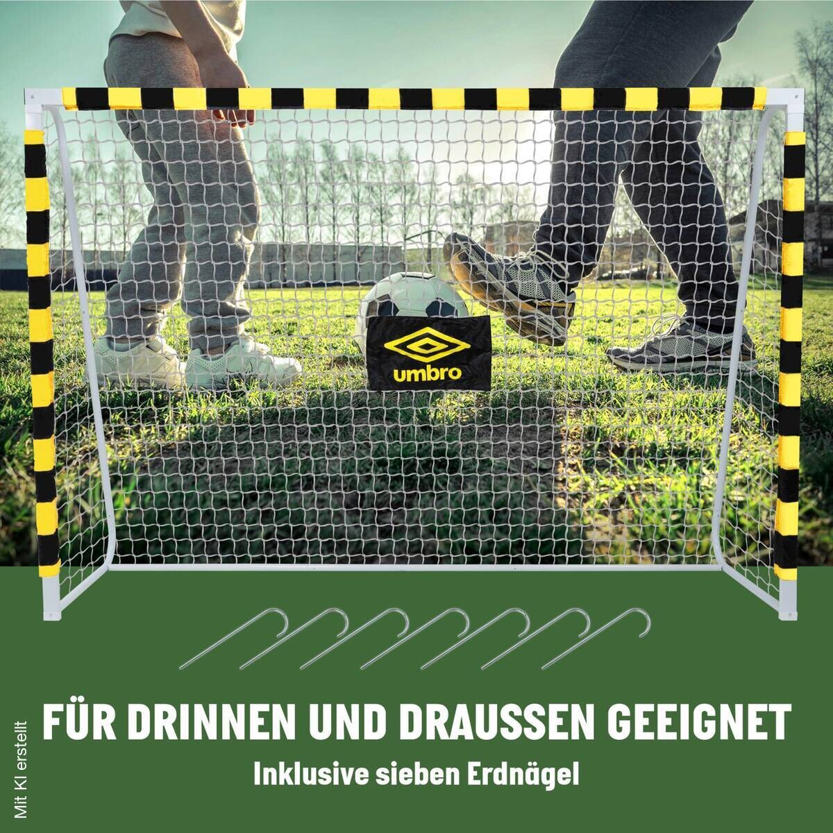 Fußballtor schwarz B/H/T: ca. 300x200x90 cm