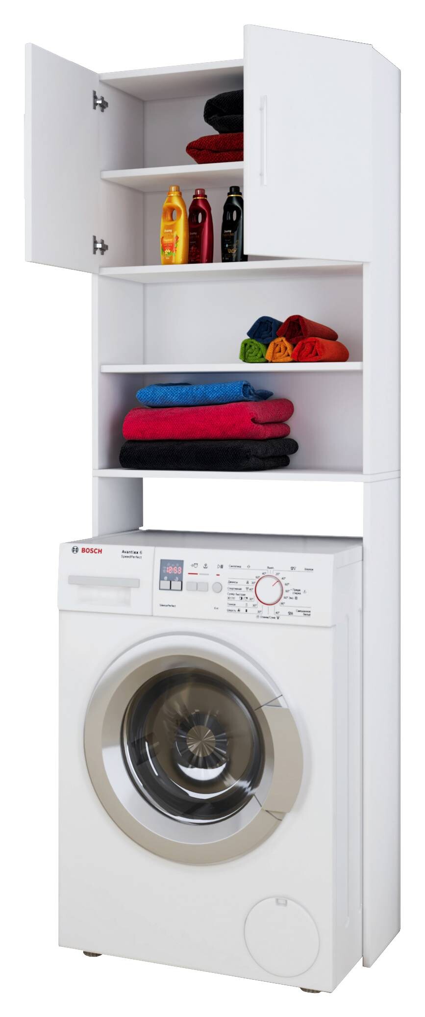 Überbauschrank Jutas weiß B/H/T: ca. 64x190x25 cm