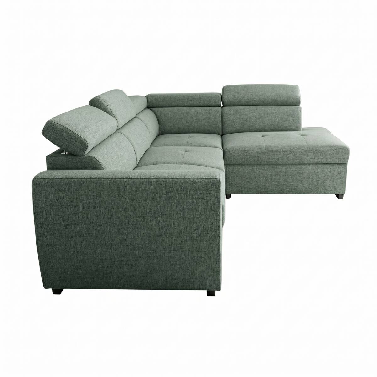 Ecksofa mit Bettfunktion und Bettkasten salbei Webstoff B/H/T: ca. 245x184x87 cm