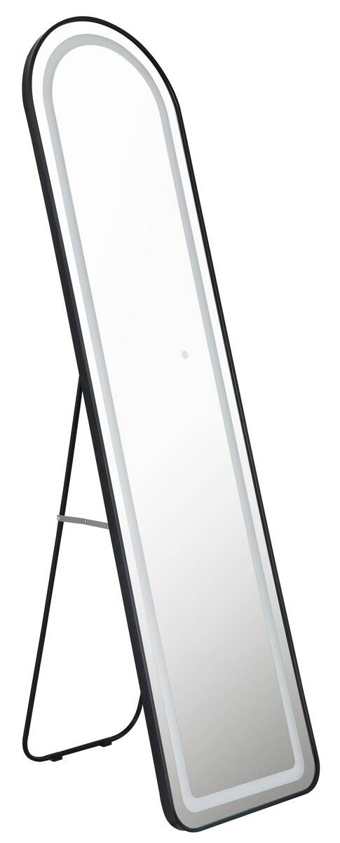 LED-Spiegel schwarz B/H/L: ca. 50x160x40 cm