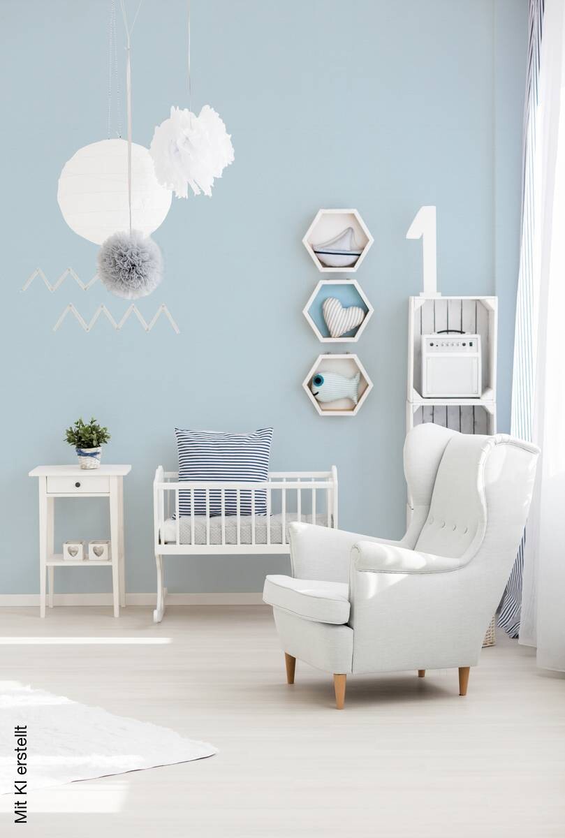 A.S.Creation Vliestapete Attractive Uni blau B/L: ca. 53x1005 cm