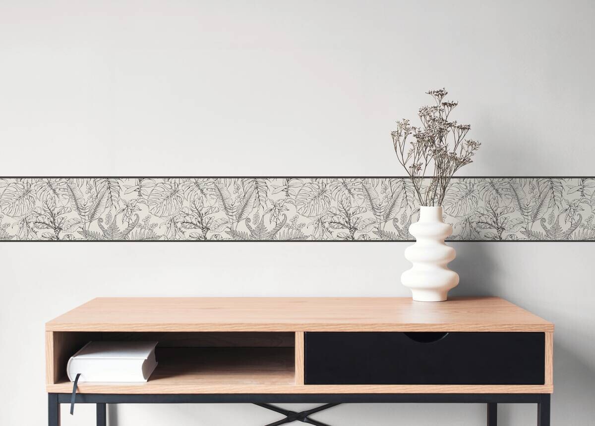 A.S.Creation Bordüre weiß schwarz B/H/D: ca. 17x500x6,8 cm