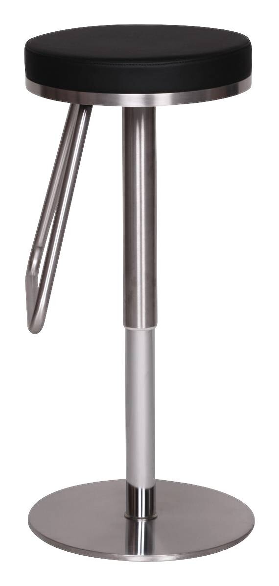 Barhocker schwarz Edelstahl Kunstleder Edelstahl B/H/T: ca. 39x54x39 cm