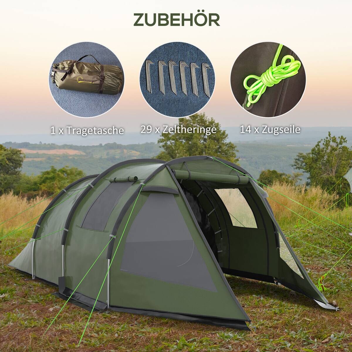 Outsunny Campingzelt B/H/L: ca. 264x172x475 cm