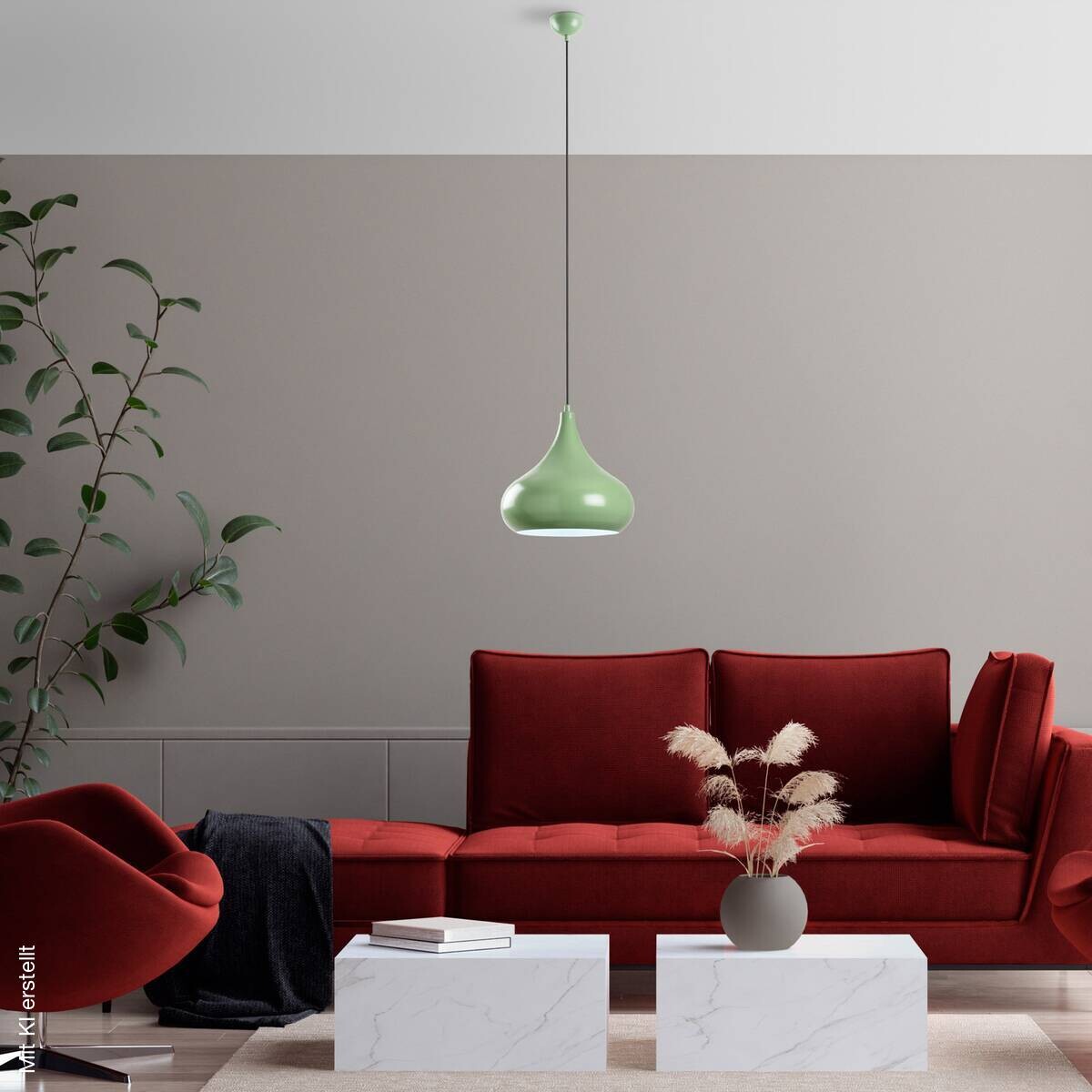 Opviq Pendelleuchte minze B/H/T: ca. 30x126x30 cm E27 1 Brennstellen