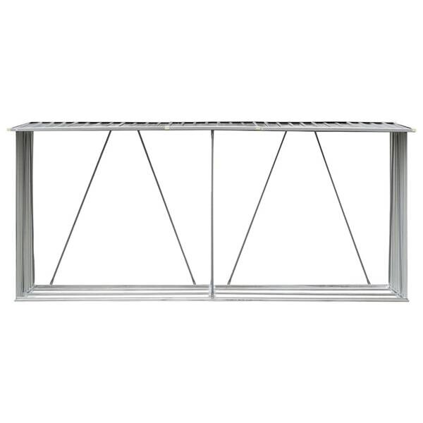 Brennholzlager grau H/T/L: ca. 152x84x330 cm