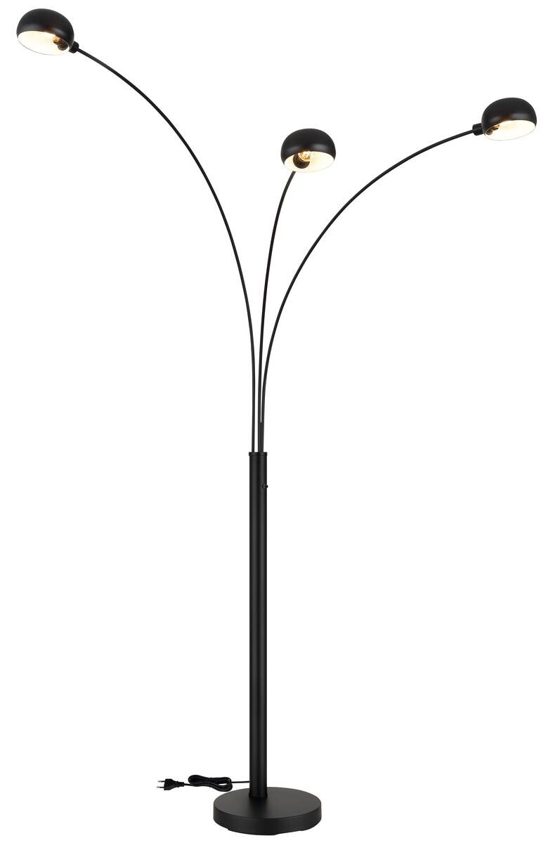 GLOBO Stehleuchte SEYMOUR schwarz Metall B/H/T: ca. 95x202x17 cm E14 3 Brennstellen