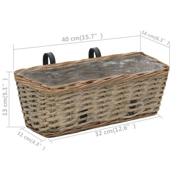 vidaXL Pflanzgefäß braun Kunststoff B/H/L: ca. 16x13x40 cm