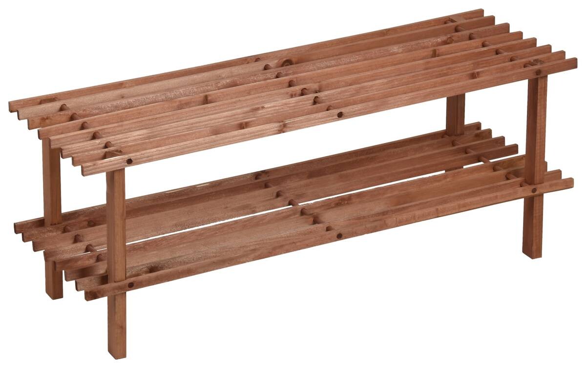 Schuhregal natur Holz B/H/L: ca. 26x29x74 cm