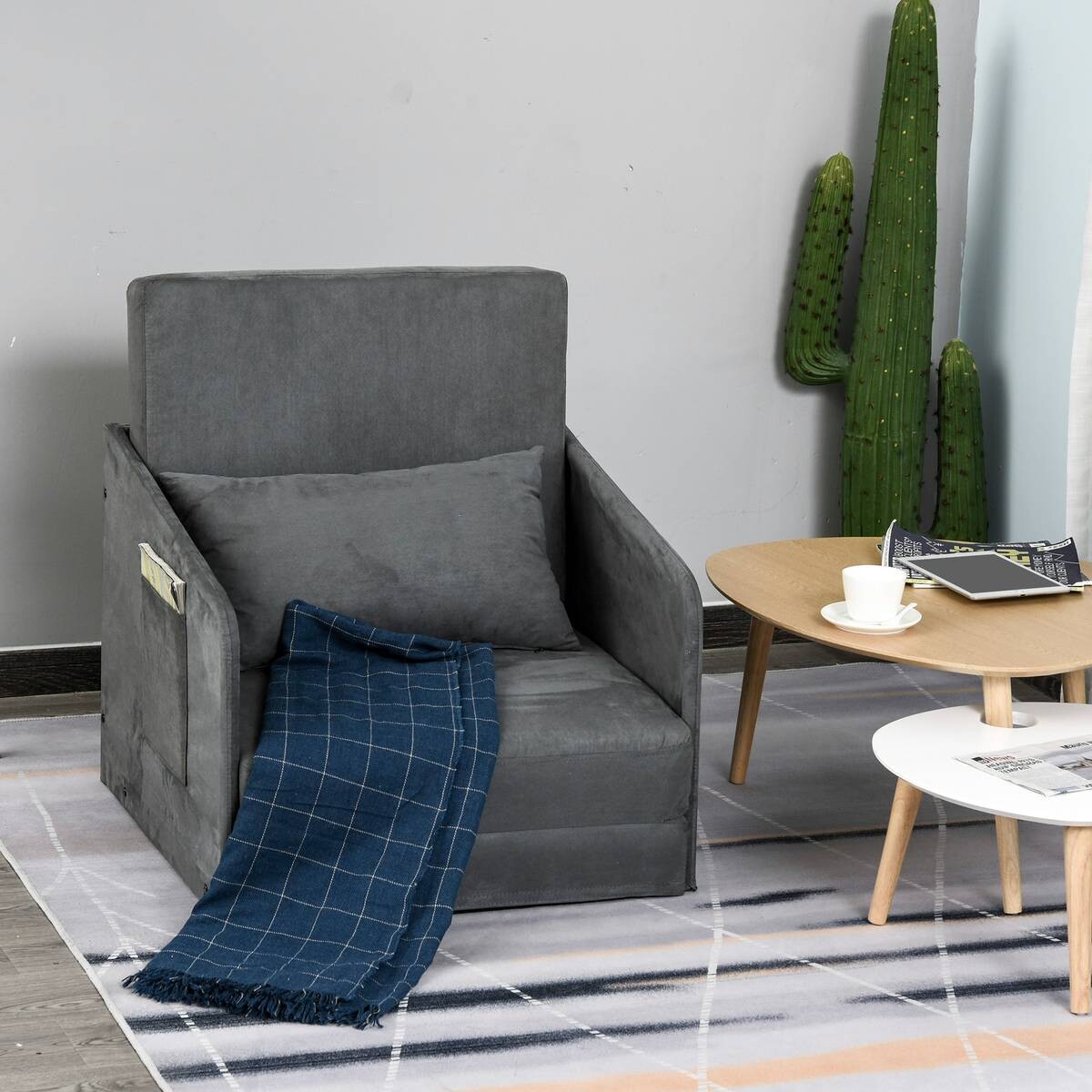 Schlafsofa 833-036 grau B/H/T: ca. 70x77x76 cm