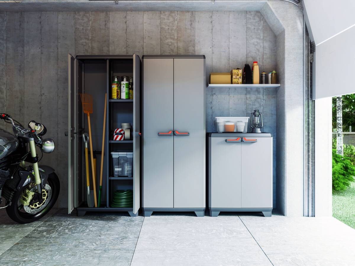 Keter Kunststoffschrank Stilo grau Kunststoff B/H/L: ca. 68x90x39 cm